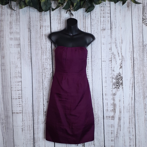 J. Crew Dresses & Skirts - J.Crew Erica  strapless pleated mini cocktail dress w/ pockets in spiced wine